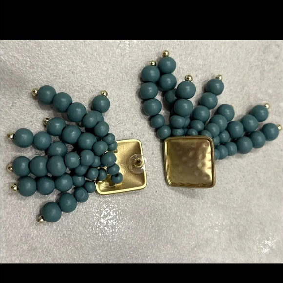 Zara Blue Cascade Beaded Earrings - Picture 7 of 9